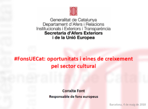 #FonsUECat: oportunitats i eines de creixement per al sector cultural, a càrrec de Conxita Font