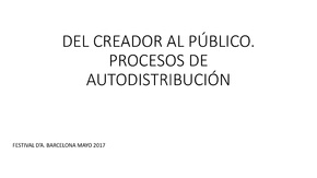Presentació de la jornada professional D'A 2017: Del creador al públic. Processos d’autodistribució, a càrrec de Francisco Asensi, Tarkinia